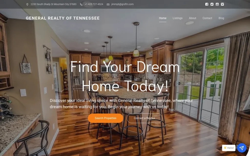 Website of General Realty of Tennessee