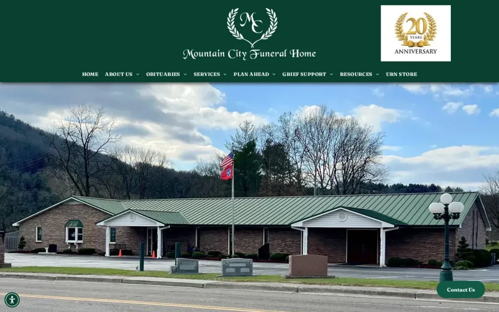 Website of Mountain City Funeral Home